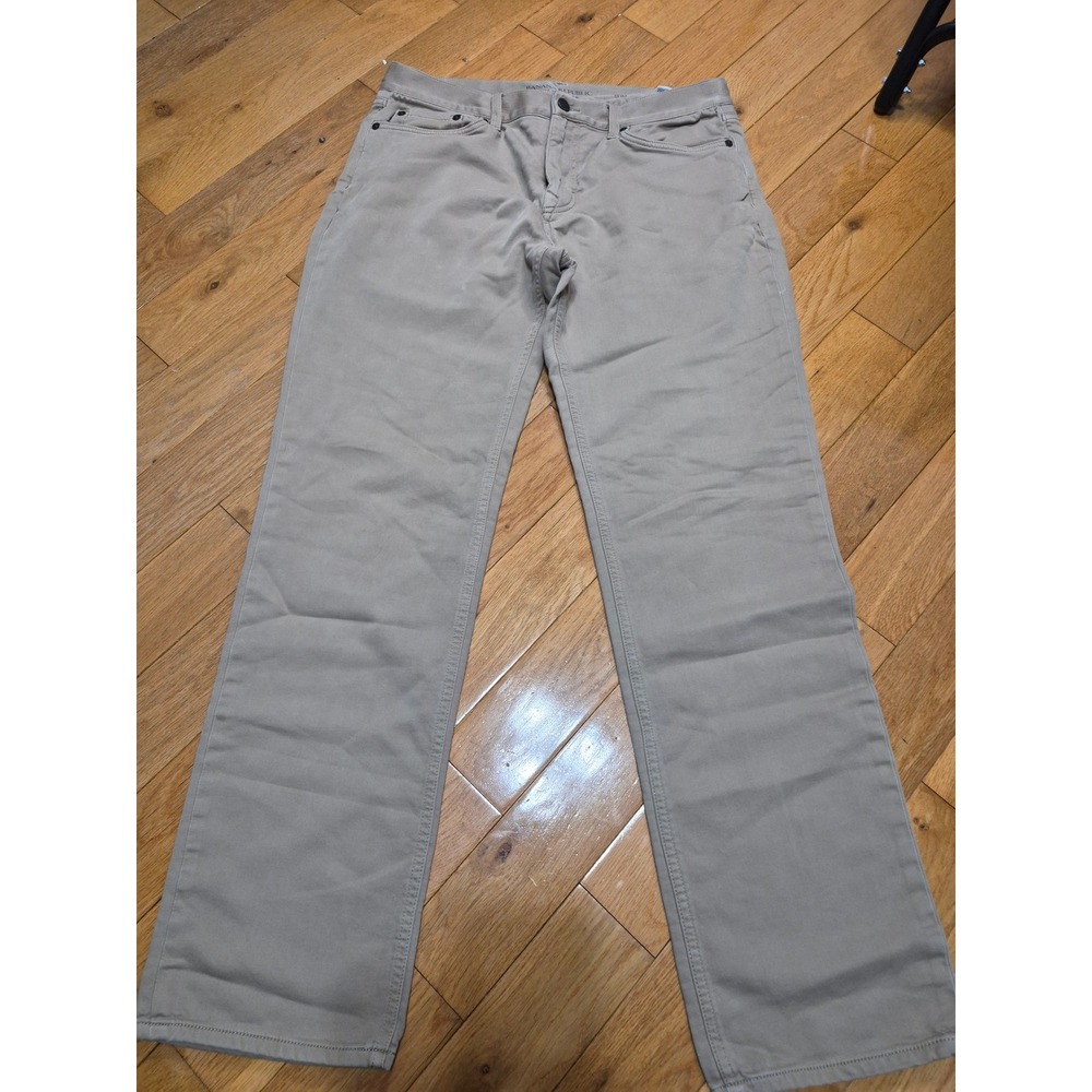 Banana Republic Slim Traveler Pants Mens 34x34 Khaki Tan Chino 488420-01